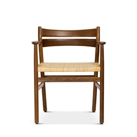 Børge Mogensen stol BM2 med armlæn - Røget eg - Med Sjerneflet